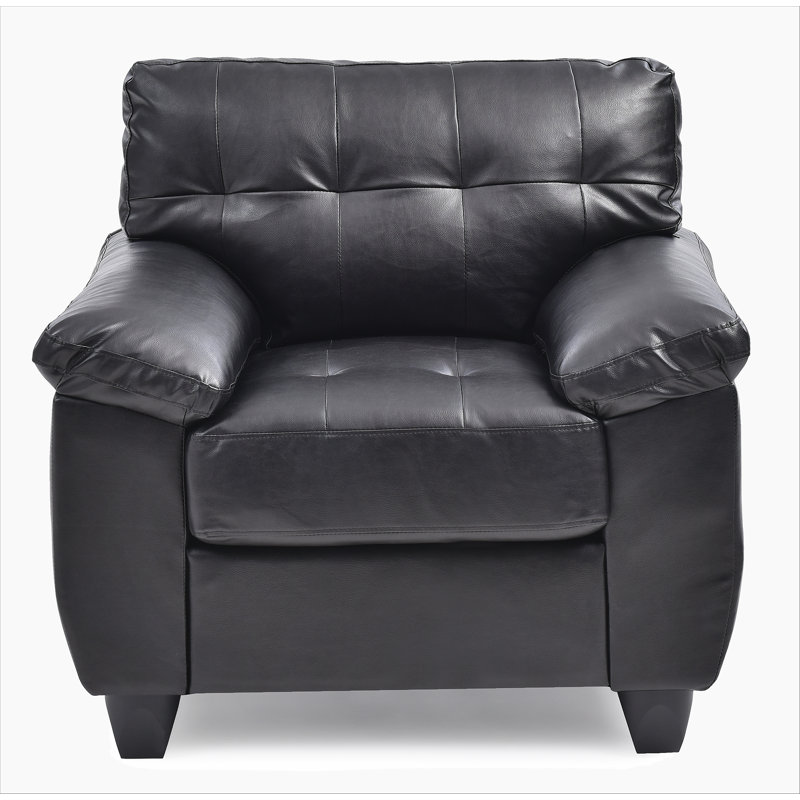 Fauteuil d'appoint noir élégant et confortable, Noir
