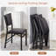 Ensemble de 2 chaises de salle à manger pliables Ailse, chaises d'appoint sans accoudoirs avec sièges rembourrés, chaises de salle à manger Parsons en cuir de polyuréthane pliables pour le salon de la cuisine-349832218-449704700