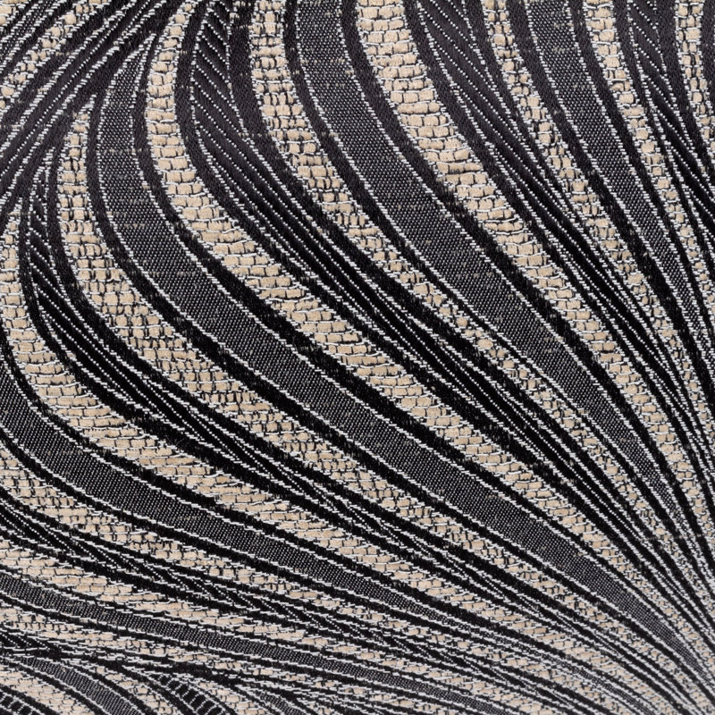 New Gatsby Geometric Jacquard Feather Filled Cushion, Black
