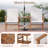 Acacia Wood Loveseat With Table, 3 Pieces Patio Furniture Set, Outdoor Patio Loveseat With Coffee Table, Wood 2-seat Conversation Set For Garden, Backyard, Balcony