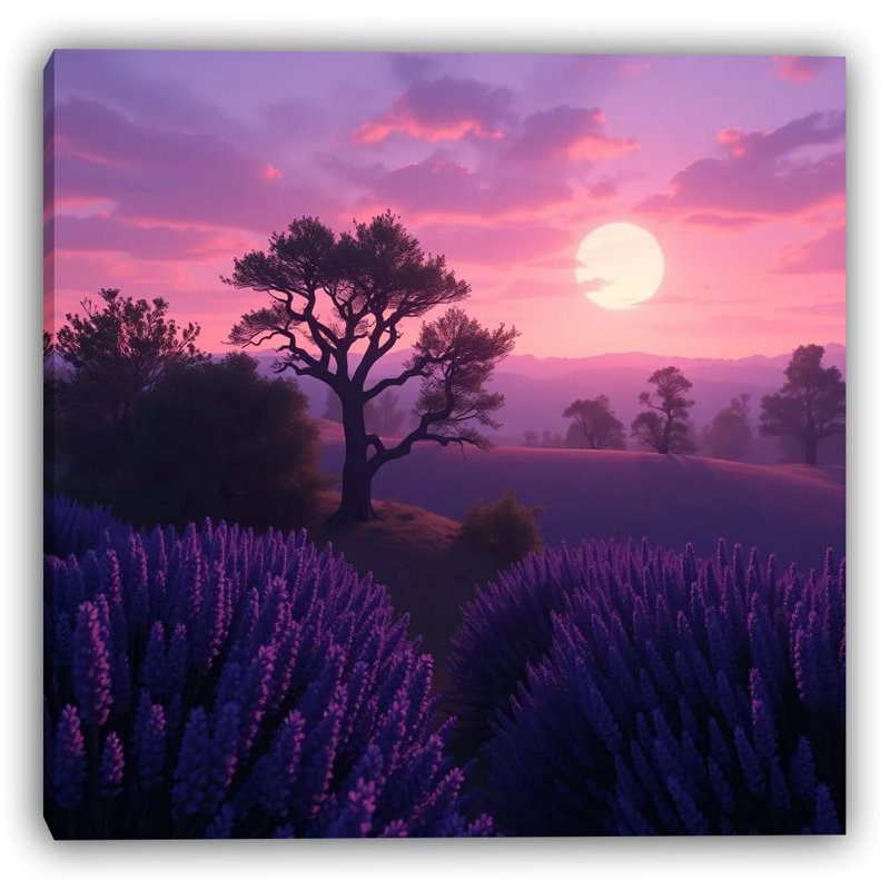 Misty Pines - Toile tendue avec paysage de forêt brumeuse, H 20 po x l 20 po