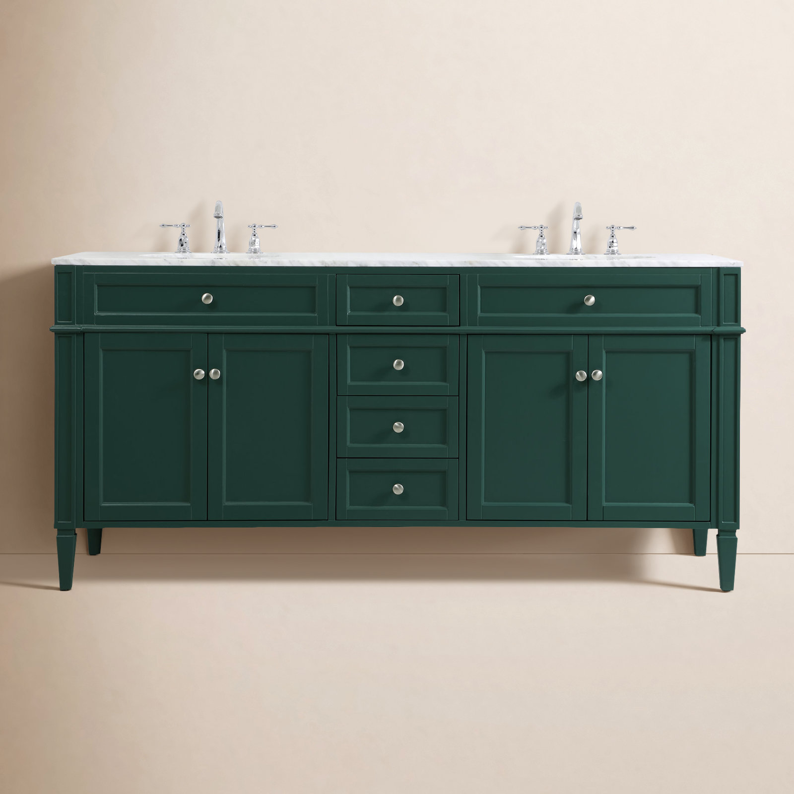 Rivers 72'' Double Bathroom Vanity, Green