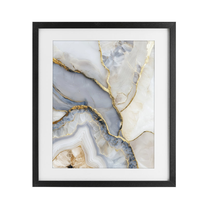 «Glitterering Layers of Agate», reproduction encadrée sous verre, conception de Svetlana Aleynikova, Cadre noir minuit