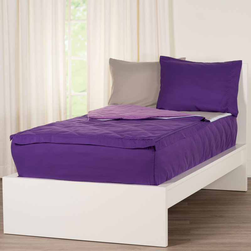  Bunkie Deluxe All-In-One Zipper Bedding Set, Full / Double, Purple