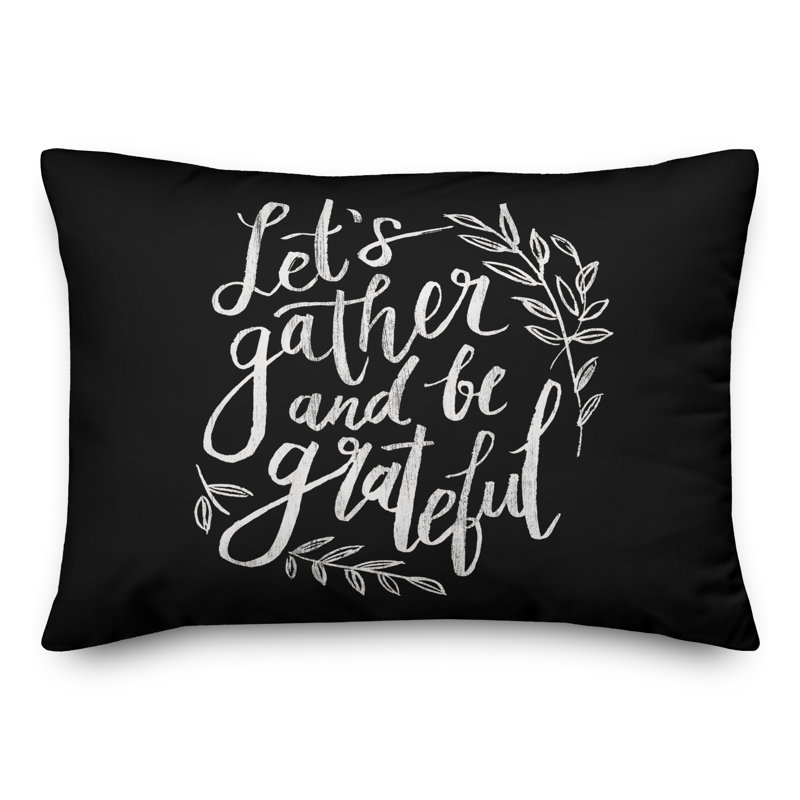 Outdoor Reversible Throw Pillow, Noir, H 14 po x l 20 po