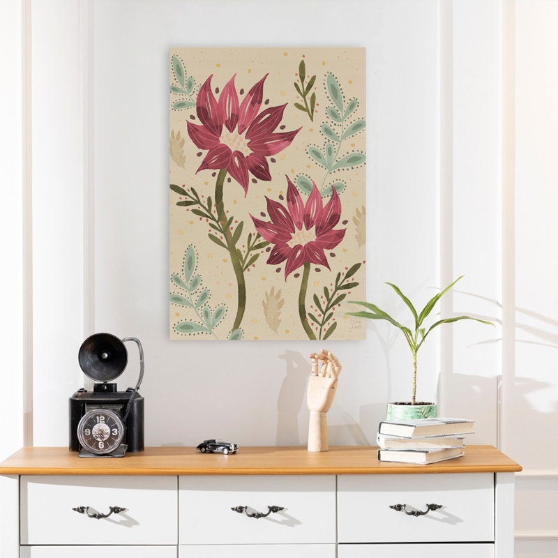 Maison de campagne florale beige neutre Floralscape IV, H 24 po x l 16 po