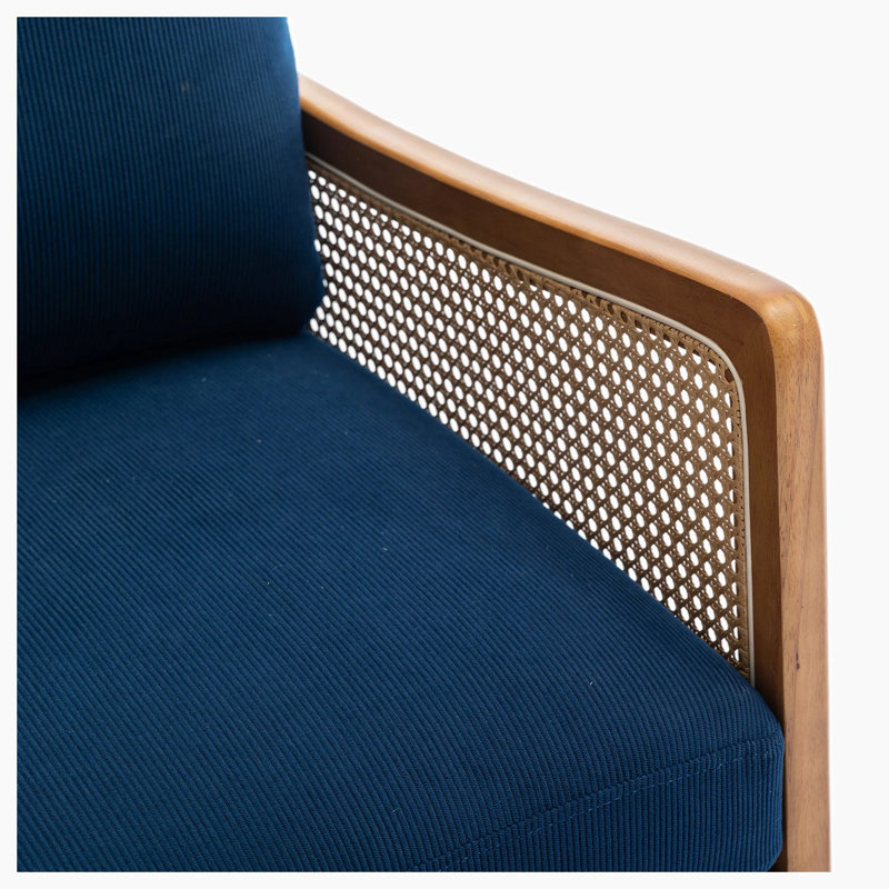 Fauteuil Averyanna, Velours bleu marine