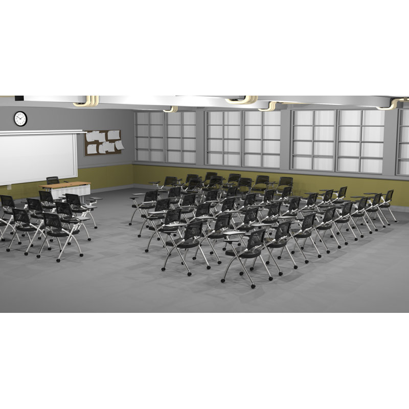Novelty 47 Person Flip Top 22'' L Modular Training Table and Chair Set with Casters and Modesty Panel