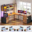  Bureau en forme de L de 67 po Hagin, bureau d'ordinateur avec tiroir classeur Hagin-1136525942