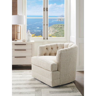 Barclay Butera Upholstery Upholstered Swivel Barrel Chair
