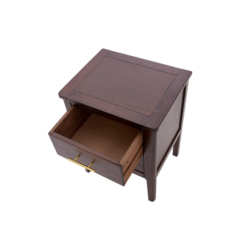 Almarosa 45cm W Particle Board / Chipboard Bedside Table, Brown