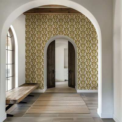 Papier peint floral Wayward Petal - Safran