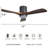 42" Solid Wood Ceiling Fan 3-Blades Ceiling Fans With Lights And Remote Modern Flush Mount Ceiling Fans Caged Low Profile Ceiling Fan For Bedroom Kitchen Living Room