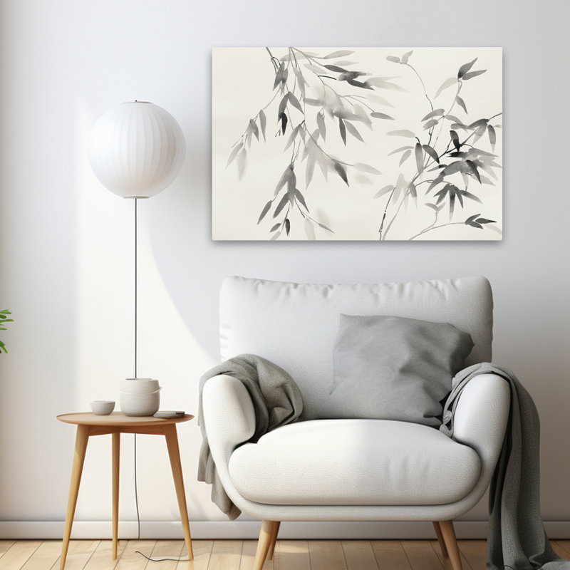 Bambou asiatique - feuilles de bambou II, H 24 po x l 36 po