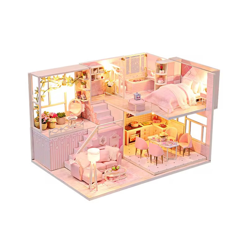 Miniature Wizardi Roombox Kit - Pink Dreams Dollhouse Kit
