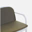 Fauteuil club d'extérieur en polypropylène Luna, structure blanche avec coussin vert, ensemble de 2