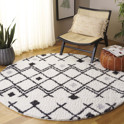 Tapis ivoire / gris foncé Alieshia Performance