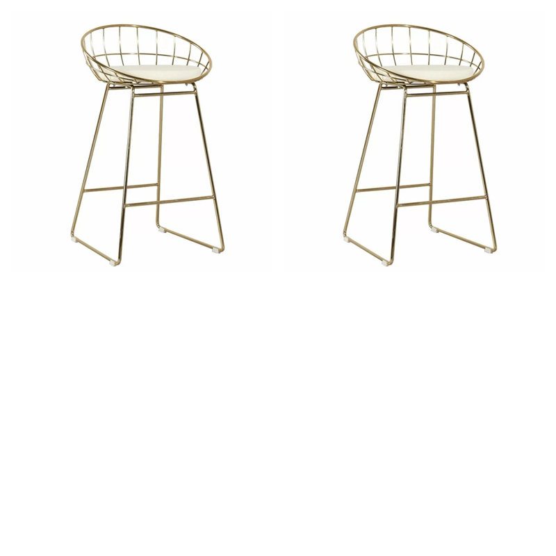 Upholstered Counter Stool with Metal Frame