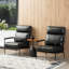 Fauteuil Mid-Century moderne en similicuir avec dossier haut et accoudoirs rembourrés-153021674