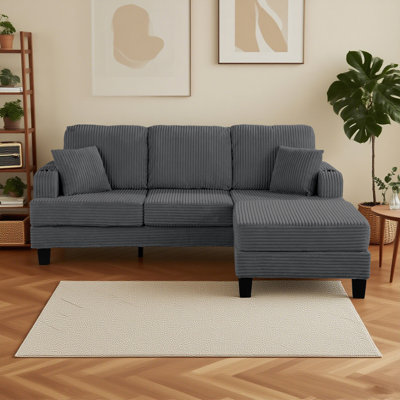 Oriana 2-Piece Sofa And Ottoman With Pillow And USB Port For Small Space Living Room Apartment