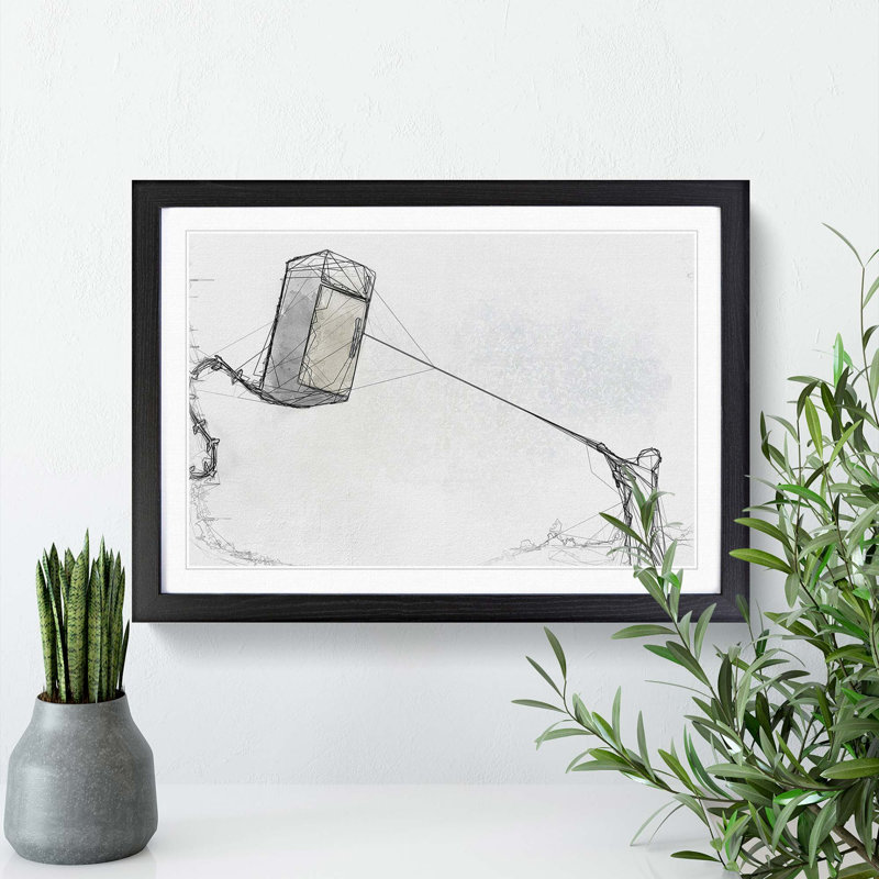 Fridge Kite by Banksy - Picture Frame Graphic Art Print, Black Framed, 48cm H x 65cm W x 2cm D