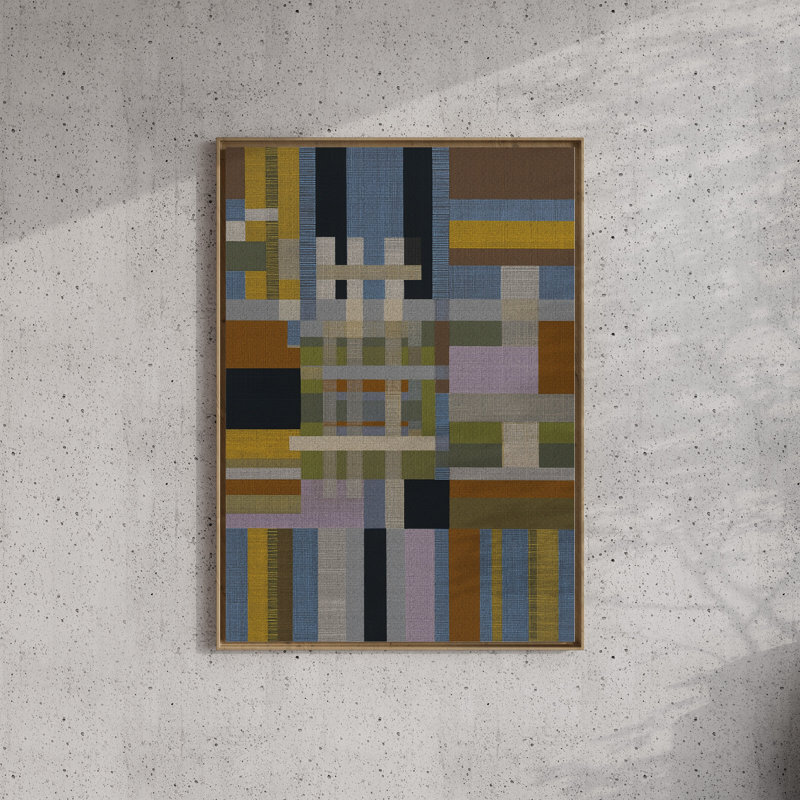 Woven Perspectives No. 08: impression géométrique abstraite, Natural-Oak, 12 x 16 po