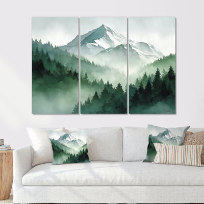 Maroc, brume matinale, montagnes berbères, ensemble d'art mural neige