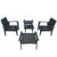 Ensemble de conversation en rotin 5 pièces avec coussins pour patio