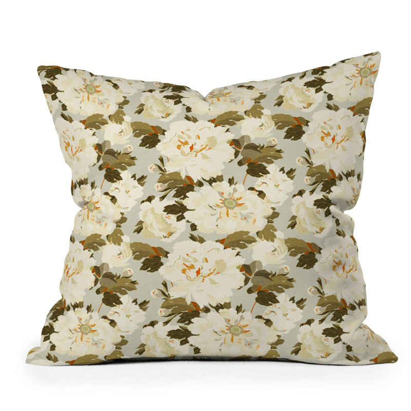 Coussin décoratif intérieur / extérieur floral Iveta, H 26 po x l 26 po