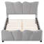Lit plateforme tapissier en velours gris-878701411
