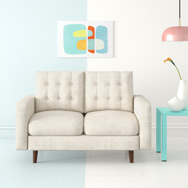 Benaniah Upholstered 50.4'' Loveseat, Beige Polyester
