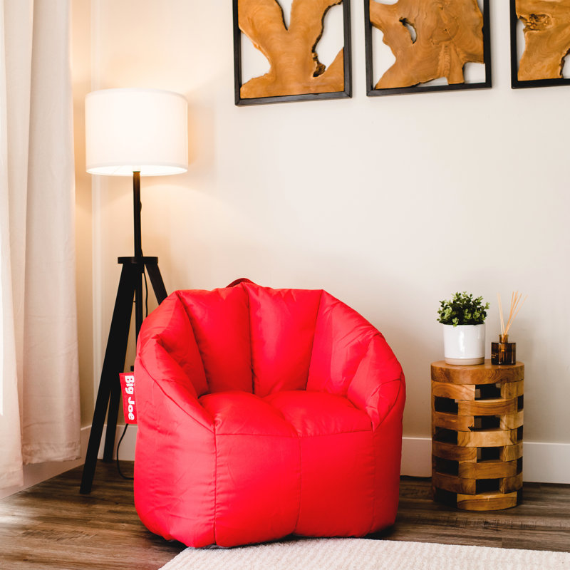 Standard Bean Bag Chair, Red 100% Polyester, Milano
