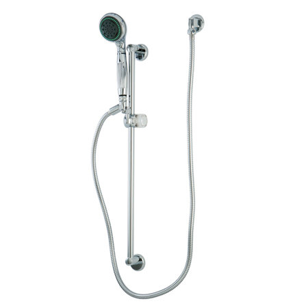 Système de douche Kingston avec barre coulissante et douche à main Kingston, Chrome poli