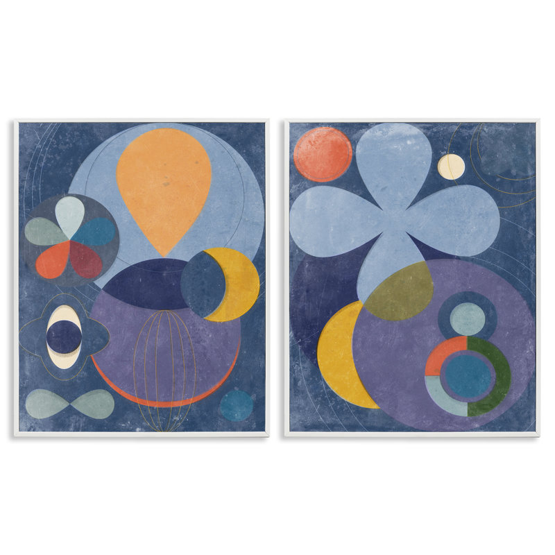  «Retro Mixed Shapes», ensemble de 2 giclées par Victoria Barnes, H 20 po x l 16 po