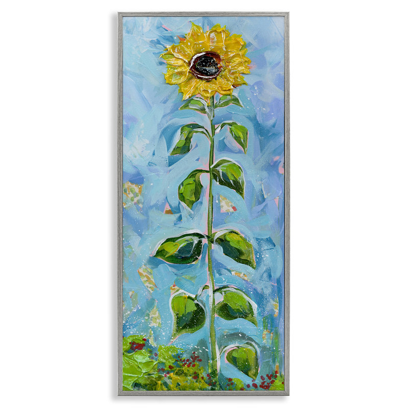  Tall Looming Sunflower Giclee Art by Estelle Grengs, H 24 po x l 10 po, Estampe numérique Farmhouse