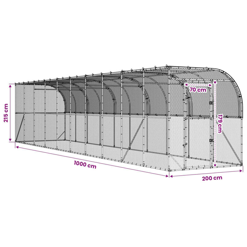 Chicken Coop, 215cm H x 200cm W x 800cm D