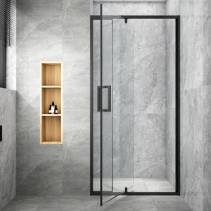 32 - 36 in. W x 72 in. H Pivot Swing Framed Shower Door with Clear Glass