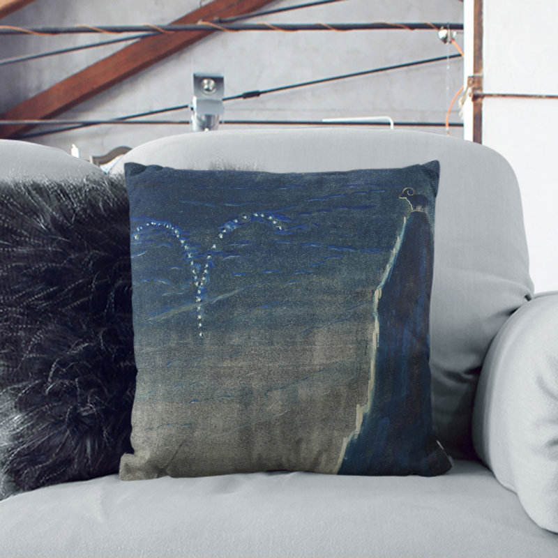 Square Throw Cushion, 40cm H x 40cm W x 15cm D, White