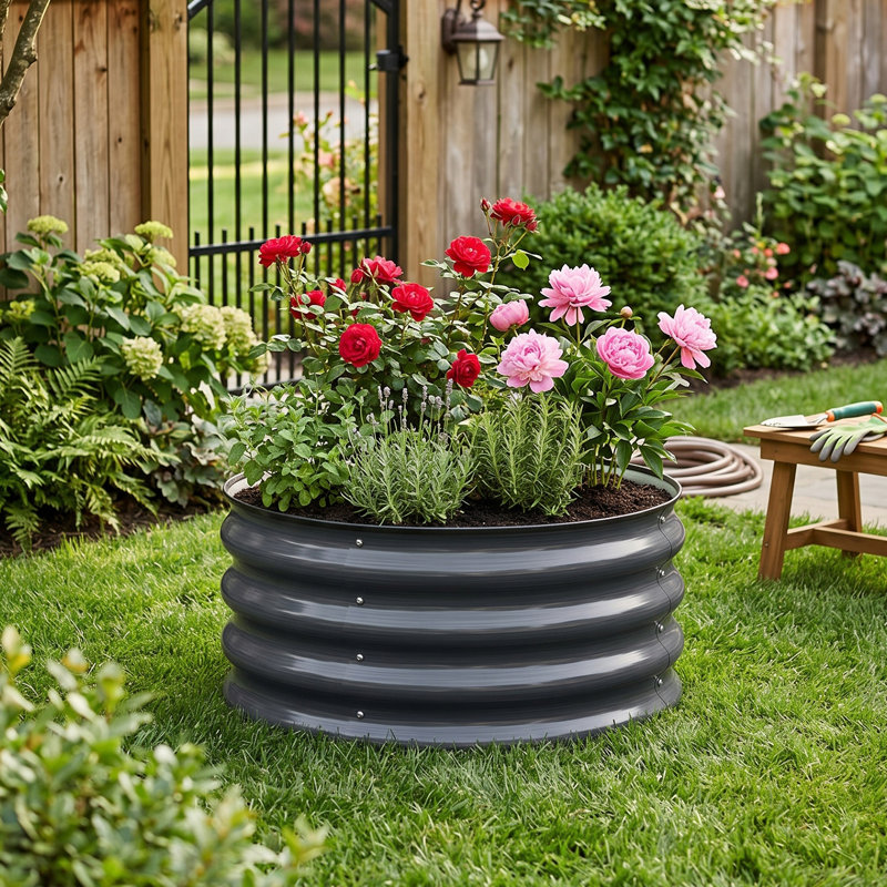 Planter Box, Dark Grey, 1, 30cm H x 60cm W x 60cm D