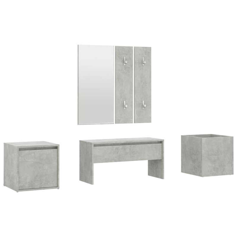 Highpoint vidaXL Hallway Furniture Set Engineered Wood, Grey