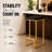 Mengia Leather Bar Stool Upholstered Counter Stool with Quilted Seat and Gold Steel Sled Base Kitchen Stool-2113490015