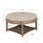 Round Tufted Upholstered Fabric Ottoman
