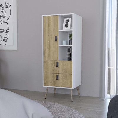 Grande commode Magness, chambre, blanc / Macadamia