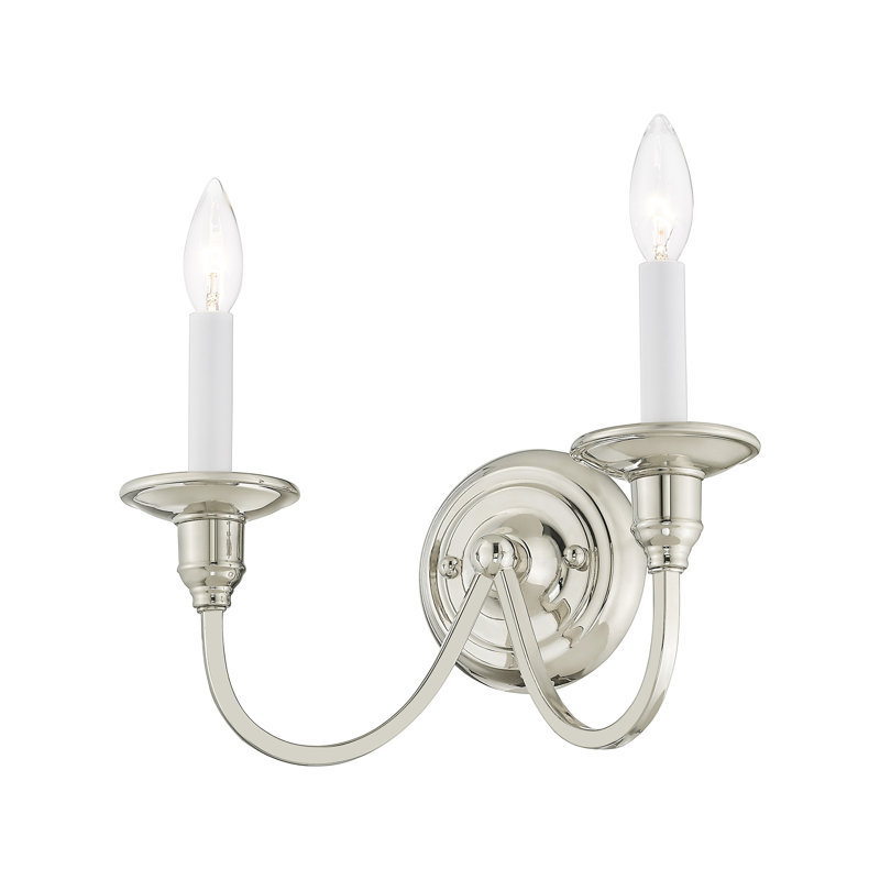 Eckard Candle Wall Light, Polished Nickel