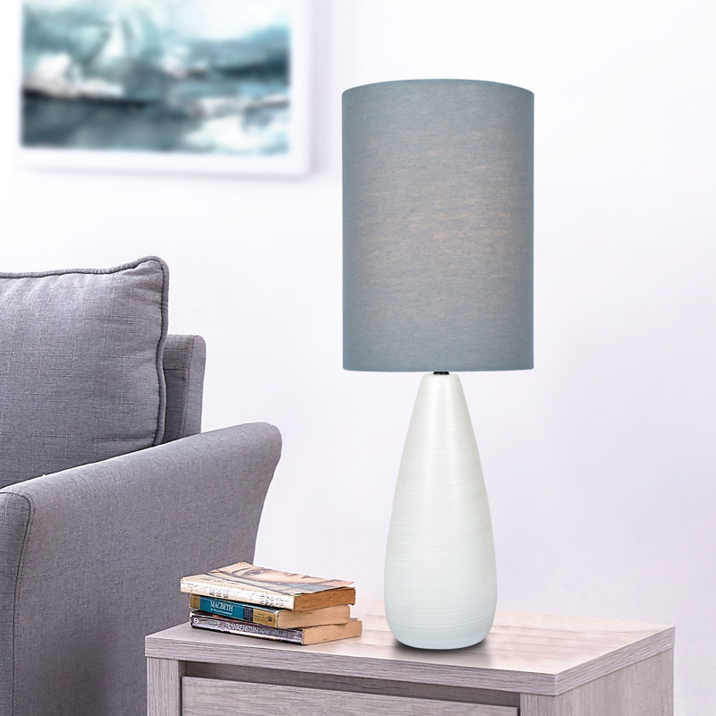 Torbert Standard Table lamp, Gray, White, 17'' H x 6'' W x 6'' D