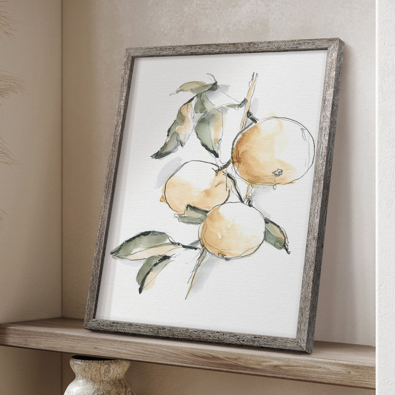 Watercolor Fruit Contour II  Framed Print - Solid Wood, 30" H x 24" W