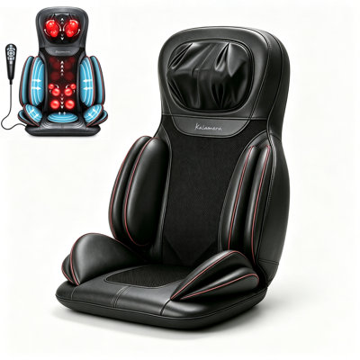 Coussin de massage multifonctionnel pour fauteuil, masseur Shiatsu pour la nuque et le dos, rouleau 4D réglable en hauteur, compression par coussin gonflable multizone, chaleur et vibration, télécommande pour la maison et le bureau