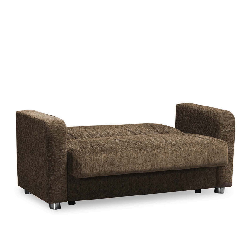 PrimeNest Gravita Collection Upholstered Convertible Loveseat with Storage, Beige