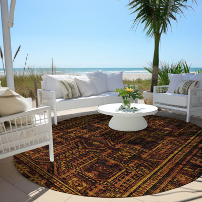 Tapis paprika Xhevrie intérieur / extérieur lavable à la machine