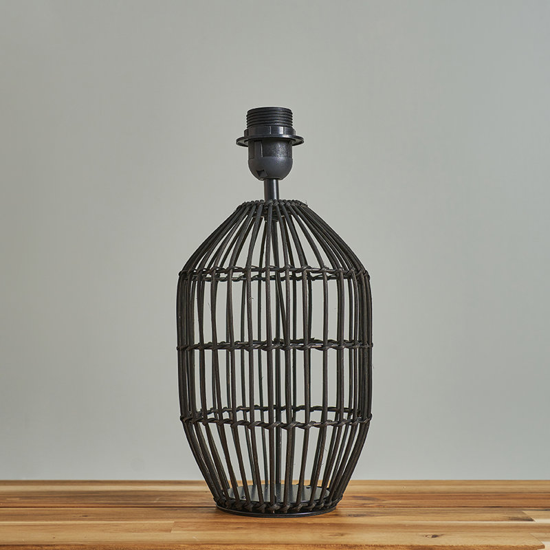 Tonto Wicker/Rattan Lamp Base Lamp, Black